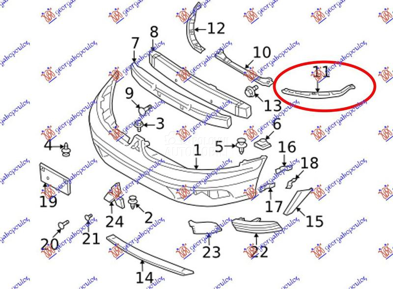 NOSAC PREDNJEG BRANIKA METALNI