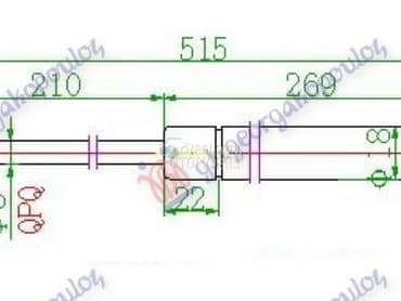 AMORTIZER GEPEK VRATA 355... za Nissan Qashqai od 2010. do 2013. god.