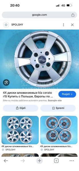 Aluminijumske felne  15" 4 x 108