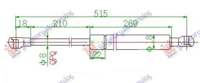 AMORTIZER GEPEK VRATA (515L-35