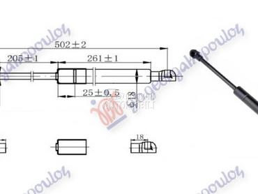 AMORTIZER GEPEK VRATA (QASHQAI za Nissan Qashqai od 2010. do 2013. god.