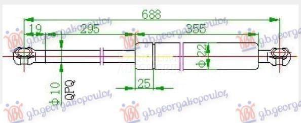 AMORTIZER GEPEK VRATA (690L-63