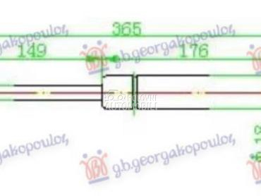 AMORTIZER GEPEK VRATA (800N) za Lancia Delta od 1993. do 2000. god.