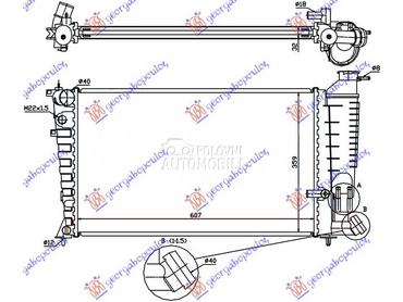 HLADNJAK MOTORA 1.9 TURBO DIZE za Peugeot 306 od 1993. do 1996. god.