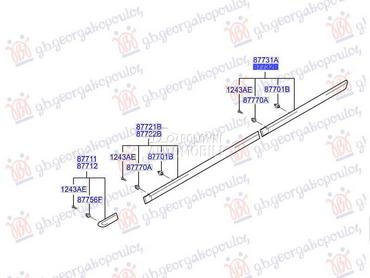 LAJSNA ZADNJIH VRATA Desno za Hyundai Accent od 2003. do 2005. god.