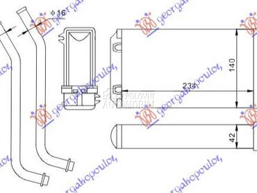 GREJAC KABINE (234x138) (KOMPL za Peugeot 309 od 1986. do 1993. god.
