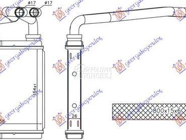 GREJAC KABINE (154x158x26) za Opel Agila od 2008. do 2014. god.