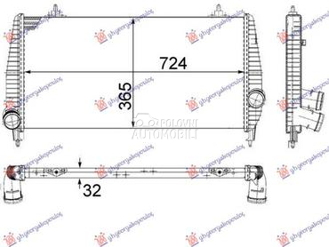 HLADNJAK INTERKULERA 2.2 DIZEL za Lancia Phedra od 2002. do 2010. god.