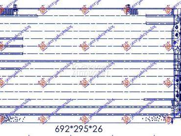 HLADNJAK KLIME (610x280) za Nissan Sunny od 1992. do 1995. god.
