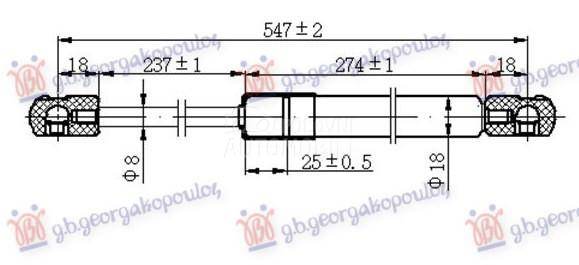 AMORTIZER GEPEK VRATA (549L-29