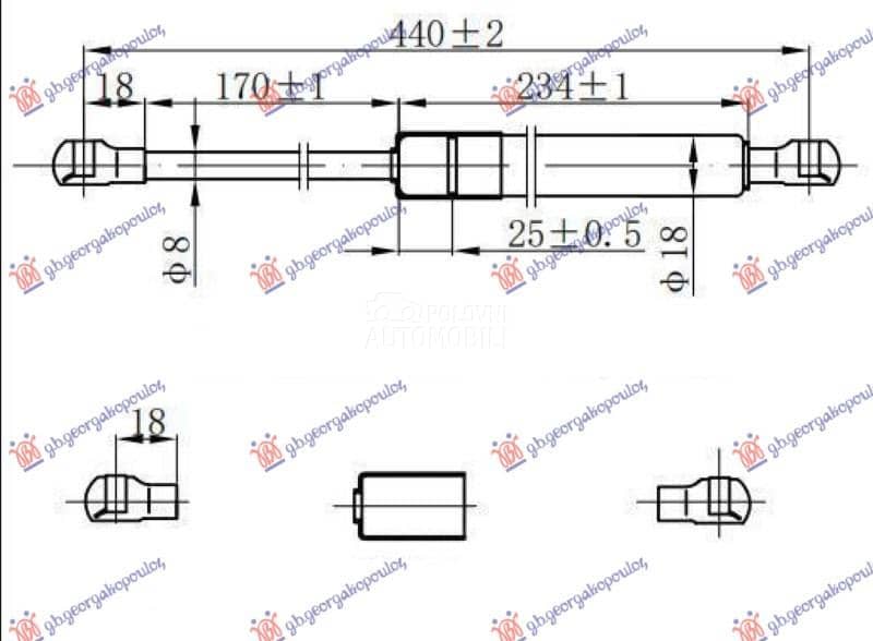 AMORTIZER GEPEK VRATA 3 VRATA