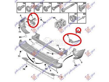 NOSAC ZADNJEG BRANIKA (JEDNA V za Peugeot Partner od 2008. do 2015. god.