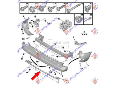 SPOJLER ZADNJEG BRANIKA DONJI za Citroen Berlingo od 2008. do 2015. god.