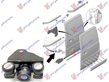 KLIZAC (VODJICA) KLIZNIH VRATA za Citroen Berlingo od 2015. do 2019. god.