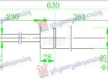 AMORTIZER GEPEK VRATA (620L-62 za Peugeot Partner od 2008. do 2015. god.