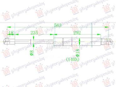 AMORTIZER GEPEK VRATA (622L-58 za Citroen Berlingo od 2008. do 2015. god.