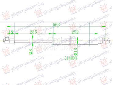 AMORTIZER GEPEK VRATA (622L-58 za Peugeot Partner od 2015. do 2019. god.