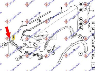 NOSAC PREDNJEG BLATOBRANA UNUT za BMW X5 od 2007. do 2010. god.