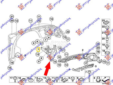 NOSAC PREDNJEG BLATOBRANA DONJ za BMW X5 od 2007. do 2010. god.