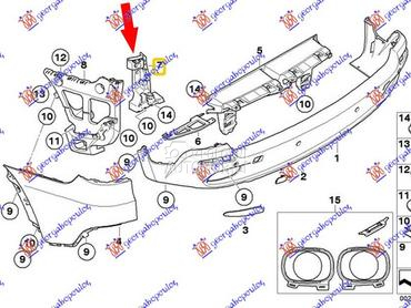 NOSAC ZADNJEG BRANIKA UNUTRASN za BMW X5 od 2007. do 2010. god.