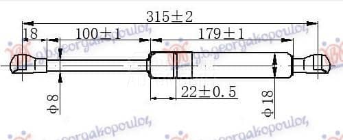 AMORTIZER GEPEK STAKLA 550...