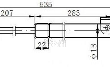 AMORTIZER GEPEK VRATA (535L-37 za Subaru Impreza od 2008. do 2014. god.