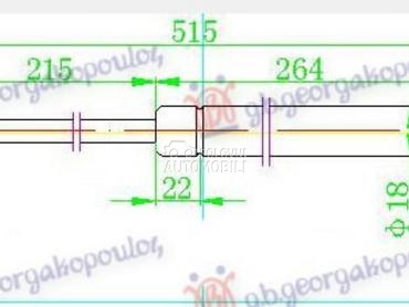 AMORTIZER GEPEK VRATA 5 VRATA za Kia Cerato od 2004. do 2009. god.