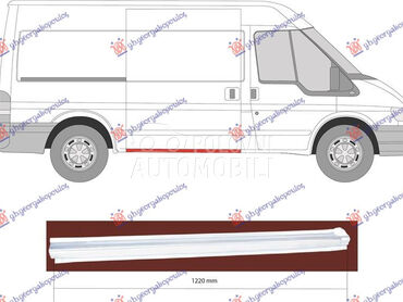 SAJTNA KLIZNIH VRATA (SREDNJA) za Ford Transit Connect od 2000. do 2006. god.