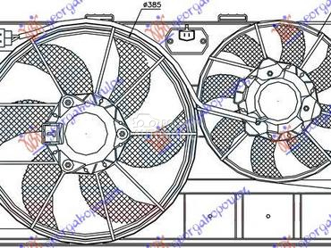 VENTILATOR (DUPLI) (2 MOTORA) za Ford Transit Connect od 2003. do 2010. god.