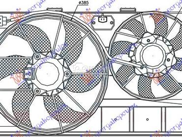VENTILATOR (DUPLI) (2 MOTORA) za Ford Transit Connect od 2010. do 2013. god.