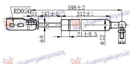 AMORTIZER GEPEK VRATA (598L-20