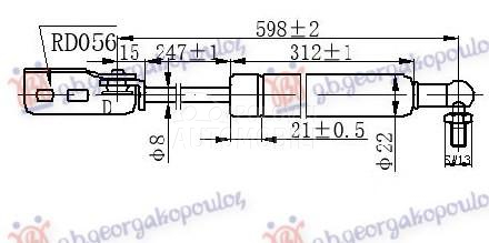 AMORTIZER GEPEK VRATA (598L-20