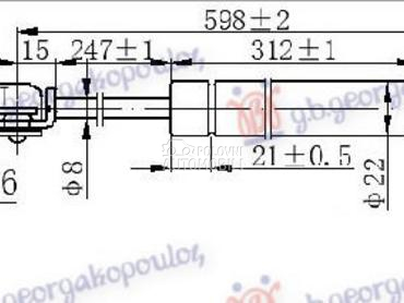 AMORTIZER GEPEK VRATA (598L-20 za Suzuki Swift od 1993. do 1996. god.