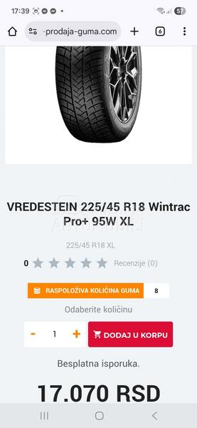 Vredestein 225/45 R18 Zimska