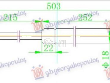 AMORTIZER GEPEK VRATA (500L-44 za Alfa Romeo Giulietta od 2010. do 2025. god.
