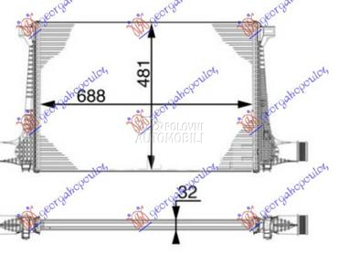 HLADNJAK INTERKULERA 3.0 TDi D za Audi Q7 od 2015. do 2019. god.