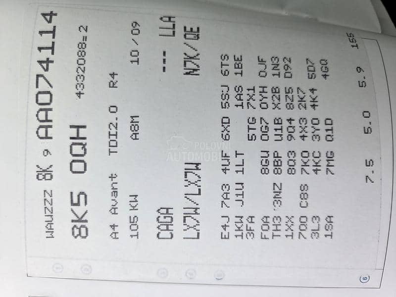 Delovi za Audi A4 2.0Tdi 2011. god.