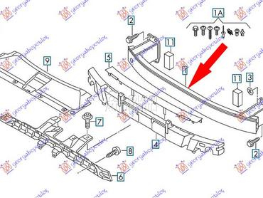 SINA PREDNJEG BRANIKA ALUMINIJ za Audi Q3 od 2011. do 2014. god.
