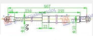AMORTIZER GEPEK VRATA (570L-46