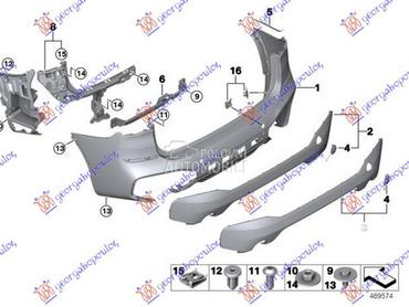 NOSAC ZADNJEG BRANIKA BOCNI PL za BMW X1 od 2019. do 2022. god.