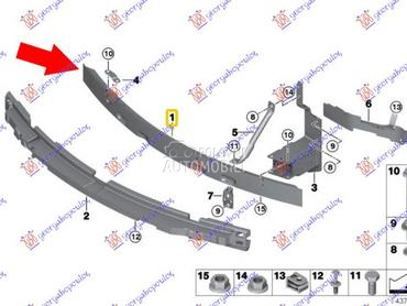 SINA PREDNJEG BRANIKA ALUMINIJ za BMW X6 od 2014. do 2019. god.