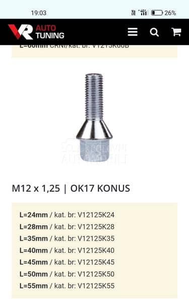 šrafovi za alu felne