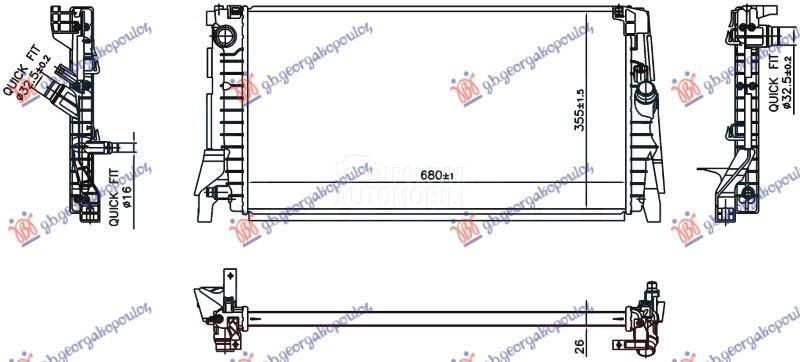 HLADNJAK MOTORA 1.5/1.6/3.0 (1