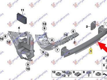 SINA ZADNJEG BRANIKA ALUMINIJU za BMW X3 od 2011. do 2014. god.