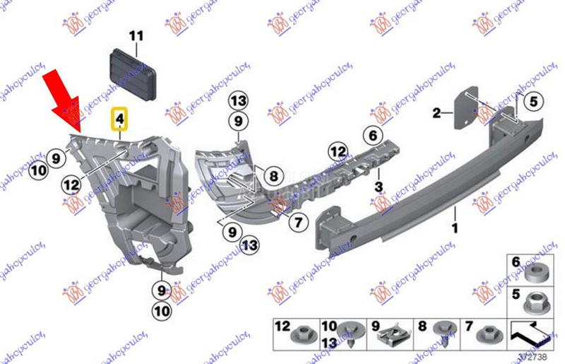 NOSAC ZADNJEG BRANIKA BOCNI PL