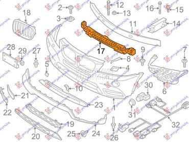 APSORBER PREDNJEG BRANIKA za BMW X3 od 2011. do 2014. god.