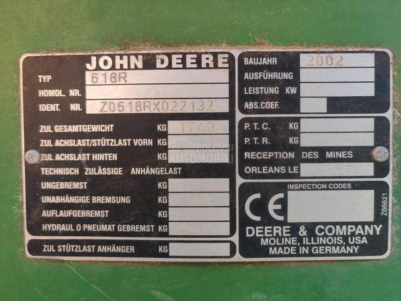John Deere 618R