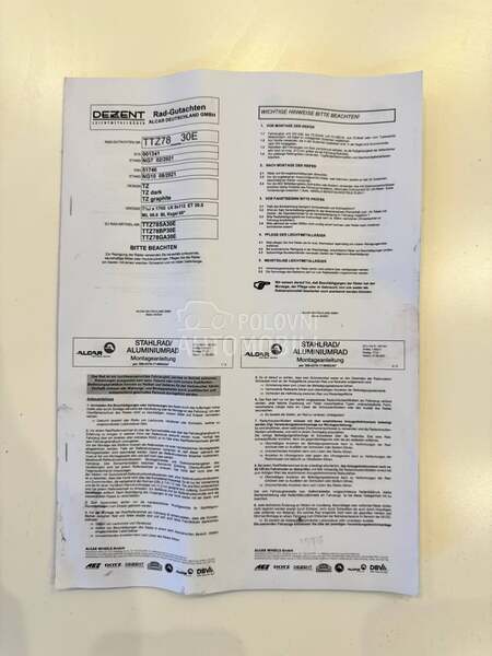 Aluminijumske felne  17" 5 x 112