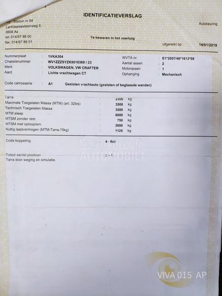 Volkswagen Crafter 2.0 TDI 140KS 1410kg