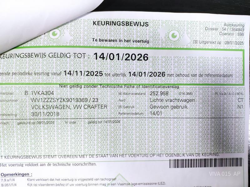 Volkswagen Crafter 2.0 TDI 140KS 1410kg